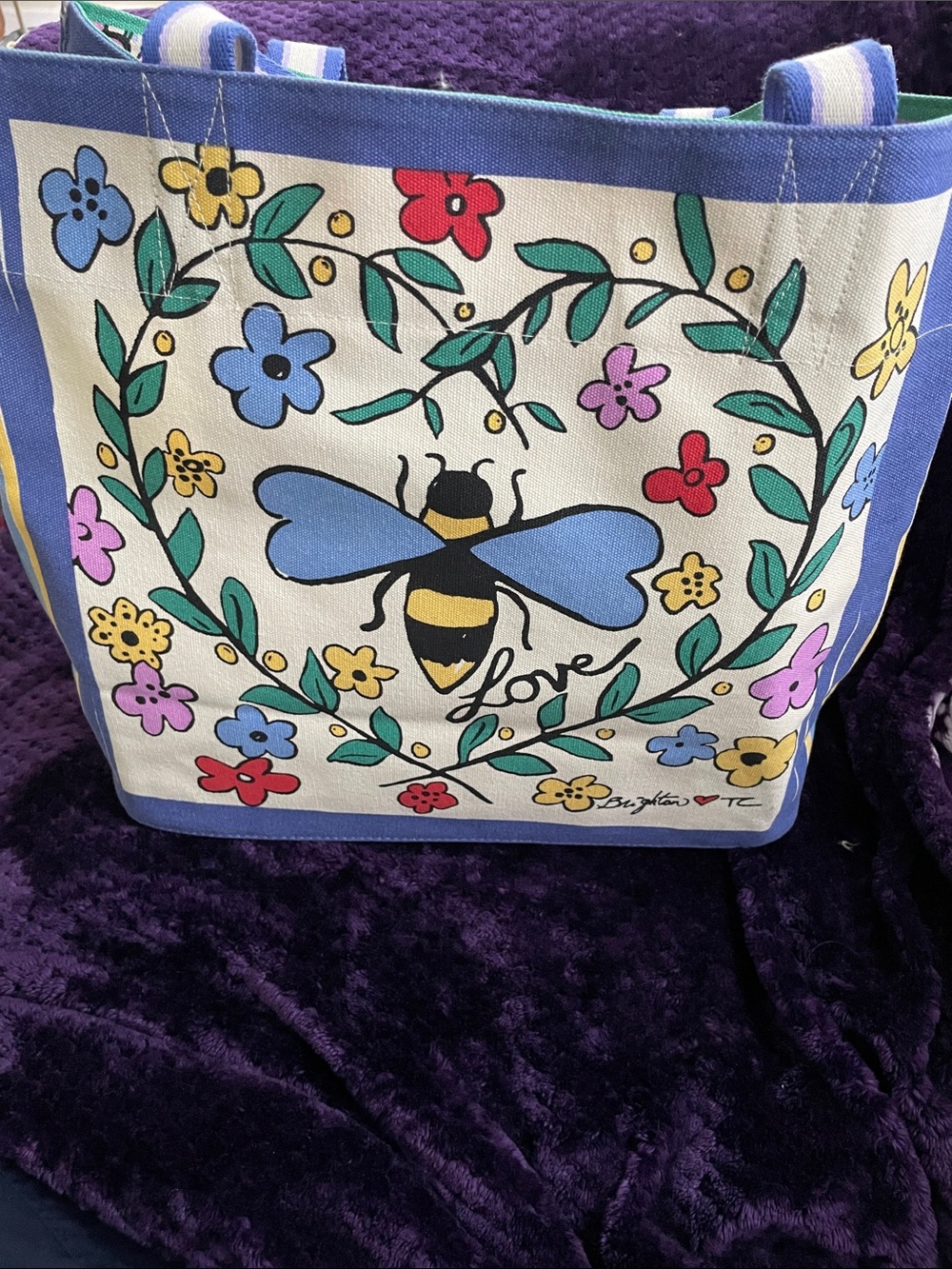Brighton Large Thick Canvas Multi Designs Sturdy Handles Tote Bag NEW